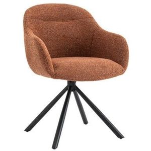 by fonQ Hush Eetkamerstoel - Chenille - Roest / Zwart
