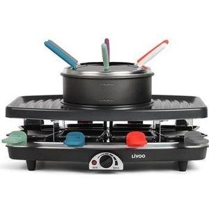 Livoo Raclette - grill en fonduestel - Fondue Set - Zwart