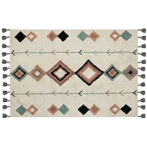 Beliani-ESKISEHIR-Laagpolig vloerkleed-Multicolor-160 x 230 cm-Katoen