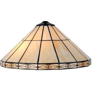 Clayre & Eef Lampenkap Tiffany Ø 41 cm Beige Metaal Glas Driehoek