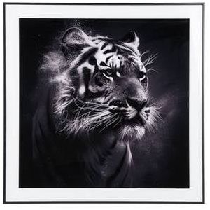 Present Time Wanddecoratie Tiger - Zwart - 2x50x50cm