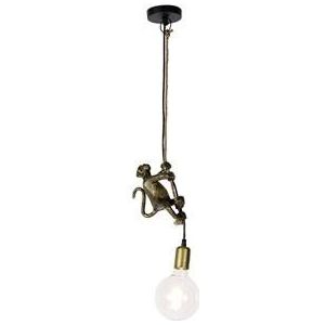 QAZQA Vintage hanglamp goud - Animal Monkey