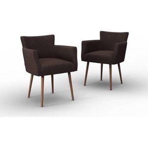 NADUVI Collection Set van 2 eetkamerstoelen Billie linnen