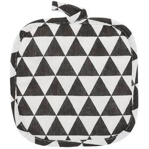 Krumble Pannenlap Driehoek patroon - Katoen - Zwart met wit