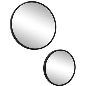 LOFT42 Mirror Spiegels Rond Zwart Set van 2 - Metaal - Ø45 & Ø35