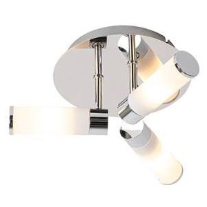 QAZQA Moderne badkamer plafondlamp chroom 3-lichts IP44 - Bath