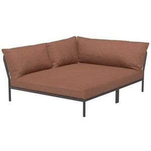 Houe Level2 Cozy Corner loungebank links frame donkergrijs stof rust