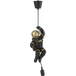 J-Line Astronaut hanglamp - polyester - zwart| goud