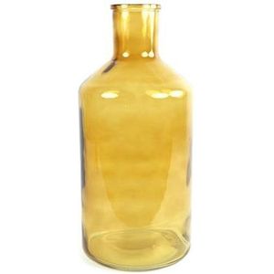 Countryfield Bloemenvaas - goudgeel - doorzichtig glas - XXL fles - D24 x H51 cm