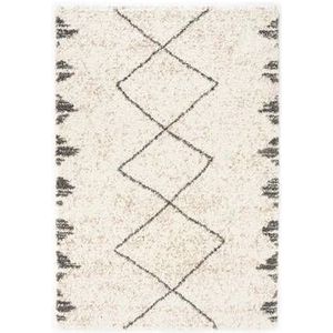 Hoogpolig vloerkleed berber Artisan - wit/grijs 80x150 cm