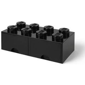 LEGO - Opberglade Brick 8, Zwart - LEGO