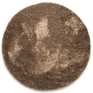 Rond hoogpolig vloerkleed velours Posh - beige 80 cm rond