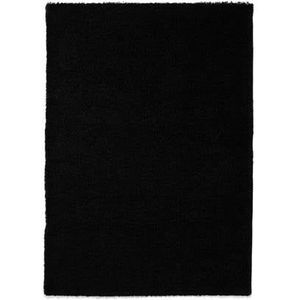 Hoogpolig vloerkleed shaggy Trend effen - zwart 300x400 cm