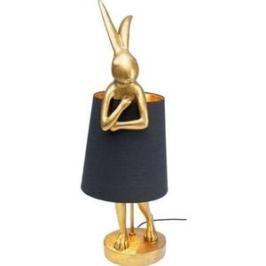 Kare Design Animal Rabbit Tafellamp 68 Cm - Goudkleurig - Zwart