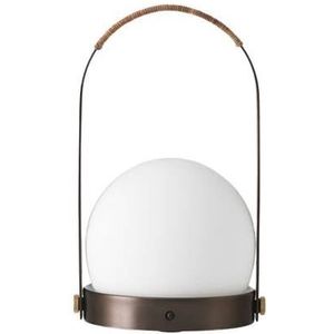 Audo Copenhagen Carrie tafellamp LED oplaadbaar leer Bronzed Brass