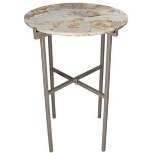 by fonQ Stone Bijzettafel Ø 38 cm - Beige - Marmer