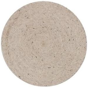 Kave Home - Takashi rond vloerkleed van 100% grijs wol, Ø 150 cm