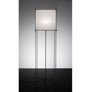 Hollands Licht Lotek Classic vloerlamp, frame zwart metaal, doek wit
