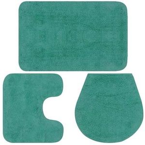 VidaXL-Badmattenset-stof-turquoise-3-delig