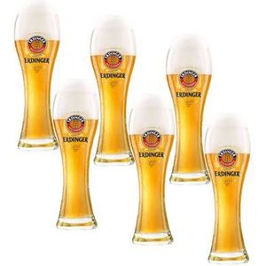 Erdinger Bierglazen 50cl - 6 stuks - Bier Glas - Taps Toelopend