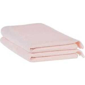 Beliani - ATIU - Handdoek set van 2 - Roze - Katoen