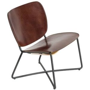 Functionals Miller fauteuil zwart frame donkerbruin leer