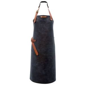 Xapron leren (BBQ) schort Kansas - Kleur Blauw - Maat L - 1 stuks