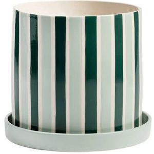 &klevering Clash Bloempot Large - Stripe / Groen