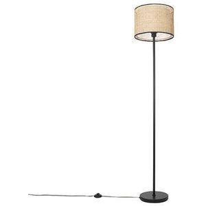 QAZQA Kata - Landelijke Vloerlamp - Staande Lamp - 1 Lichts - H 165 cm - Naturel - Woonkamer