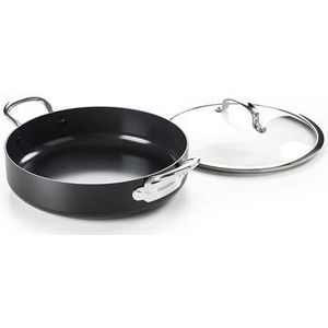 GreenPan Barcelona Infinity Pro hapjespan met deksel 30cm - zwart - inductie - PFAS-vrij