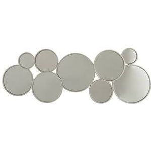 J-Line spiegel 9 Ronden - metaal - zilver