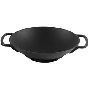 Gietijzeren wok mat zwart, 35cm - Surel