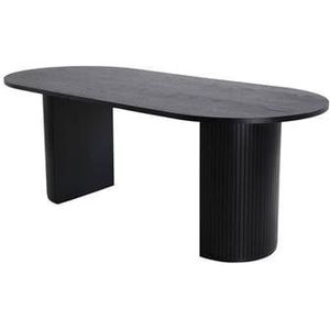 Gratham - Eettafel - Zwart - MDF - 200 cm x 90 cm x 75 cm