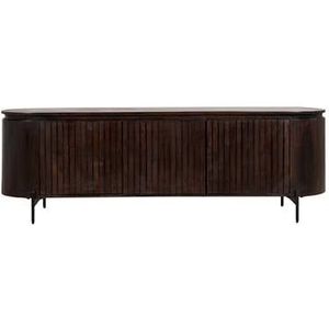 by fonQ Grand TV-Meubel Donkerbruin Mangohout - B 210 cm