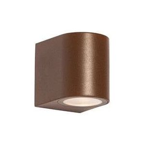 QAZQA Baleno - Moderne Wandlamp Voor Buiten - 1 Lichts - L 6.8 cm - Roestbruin - Buitenverlichting