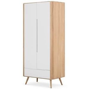 Gazzda Ena wardrobe houten garderobekast whitewash - 90 x 200 cm