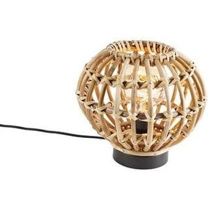 QAZQA Landelijke tafellamp bamboe 25 cm - Canna