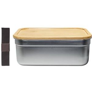 Krumble Broodtrommel / Lunchbox met Elastiek - RVS en Bamboe