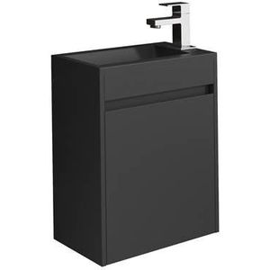 Badplaats Toiletmeubel Sinta 40 x 26 cm - Zwart met zwarte wastafel