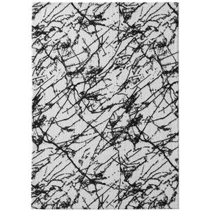 Wasbaar vloerkleed Marmer - Chloé wit/zwart 120x170 cm