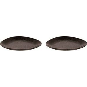 Maastricht Porselein Bord Tahiti 30 cm Zwart Porselein 2 stuks