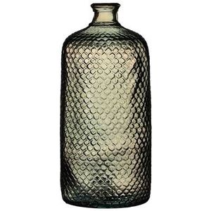 Natural Living Bloemenvaas Scubs Bottle - brons/bruin geschubt transparant - glas - D18 x H42 cm - Fles vazen