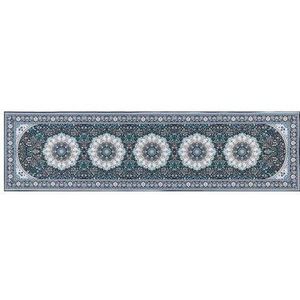 GEDIZ - Loper tapijt - Blauw - 80 x 300 cm - Polyester