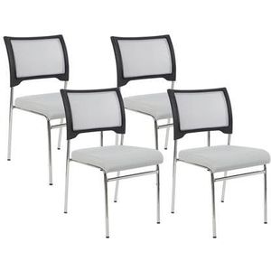 Beliani - SEDALIA - Set van 4 stoelen - Grijs - Polyester