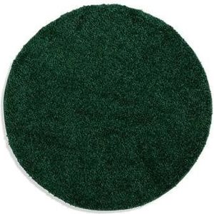 Rond hoogpolig vloerkleed shaggy Trend effen - jade 200 cm rond