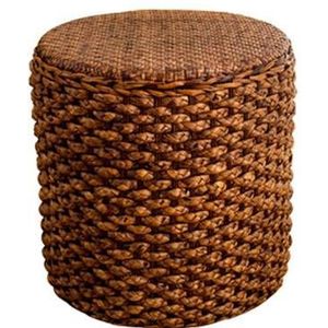 Fine Asianliving Poef Handgevlochten Narcis Rotan Bruin D30xH40cm