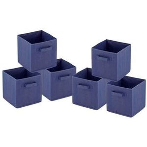 SVJ Opvouwbare Opbergbox Vierkant - 27x28x27 cm - Zwart - Set van 6