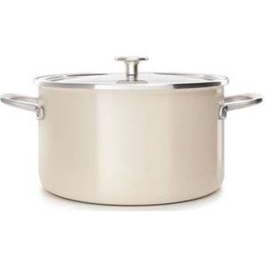 KitchenAid Steel Core Enamel kookpan 20cm 3,7L - Amandelwit - inductie - PFAS-vrij