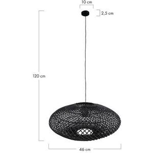 DKNC - Hanglamp Terni - Rotan - 46x46x20 cm - Zwart