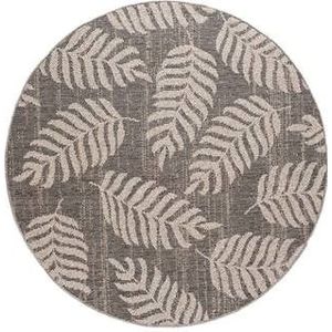 Rond buitenkleed palmbladeren Sunny - donkergrijs 150 cm rond